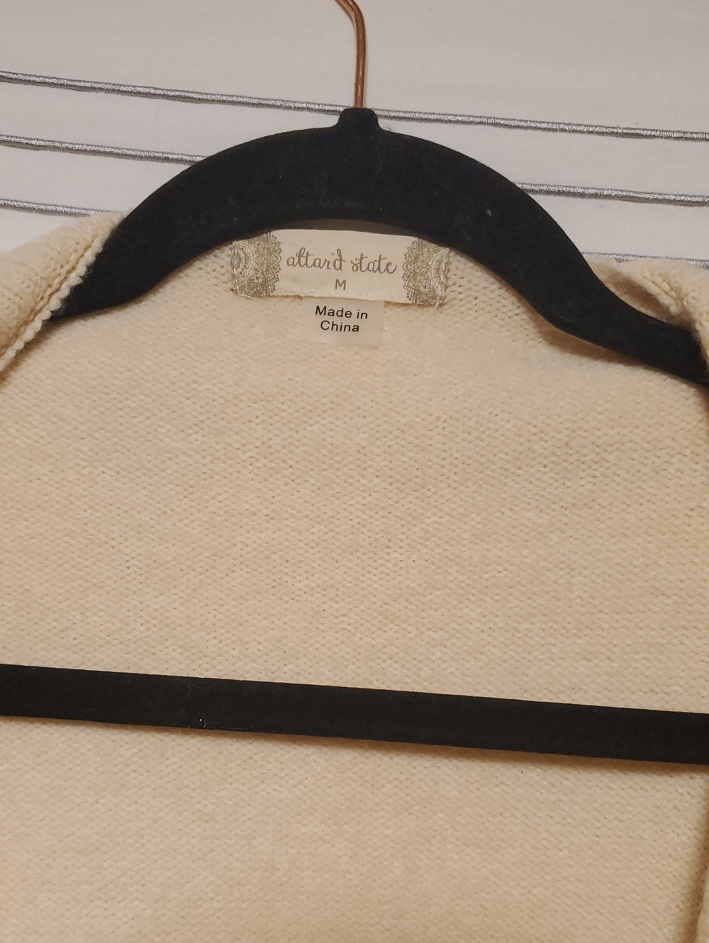 Altar'd State Cream Cardigan With Happy Face On Sleeves Med - Picture 2 of 4